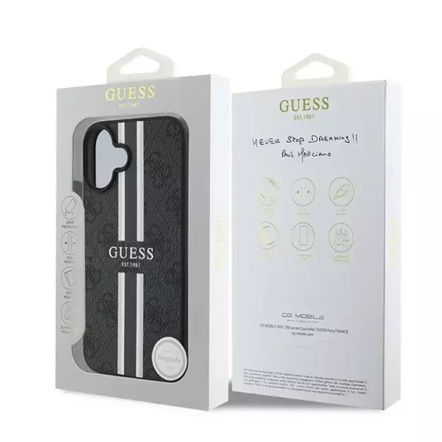 Guess 4G Printed Stripes MagSafe case for iPhone 16 Plus - black 7