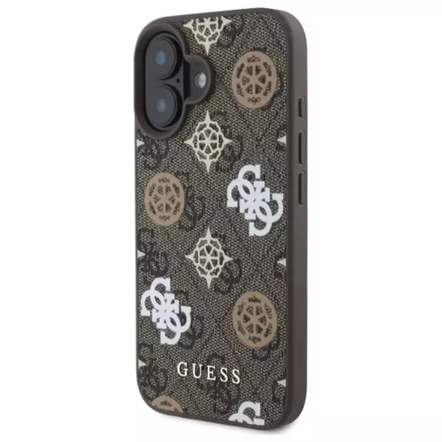 Guess 4G Printed Stripes MagSafe iPhone 16 Case - Brown 1