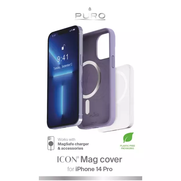 Puro Icon Mag MagSafe Silicone Case for iPhone 14 Pro - Lavender 1
