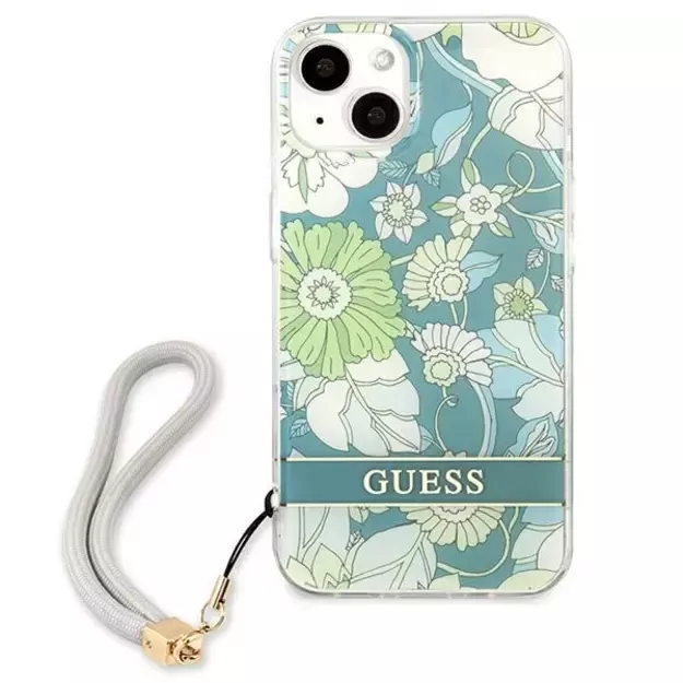 Guess GUHCP13SHFLSN iPhone 13 mini 5.4&quot  green/green hardcase Flower Strap 9