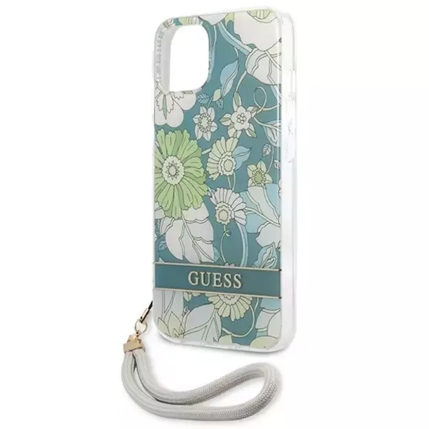 Guess GUHCP13SHFLSN iPhone 13 mini 5.4&quot  green/green hardcase Flower Strap 12
