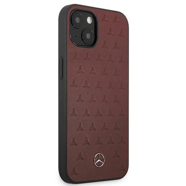 Mercedes MEHCP13MPSQRE iPhone 13 6,1  czerwony/red hardcase Leather Stars Pattern 3