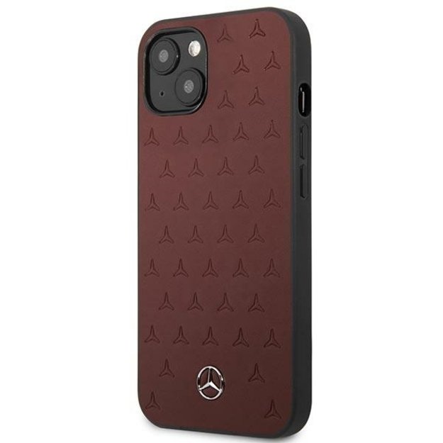 Mercedes MEHCP13MPSQRE iPhone 13 6,1  czerwony/red hardcase Leather Stars Pattern 1