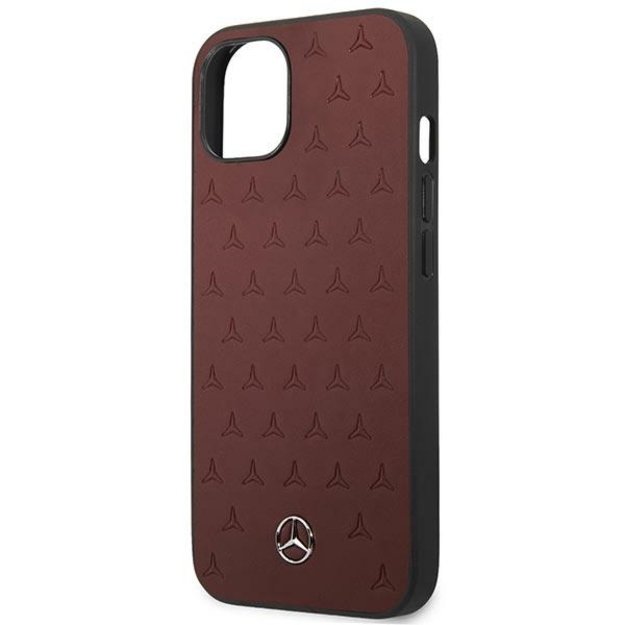 Mercedes MEHCP13MPSQRE iPhone 13 6,1  czerwony/red hardcase Leather Stars Pattern 5