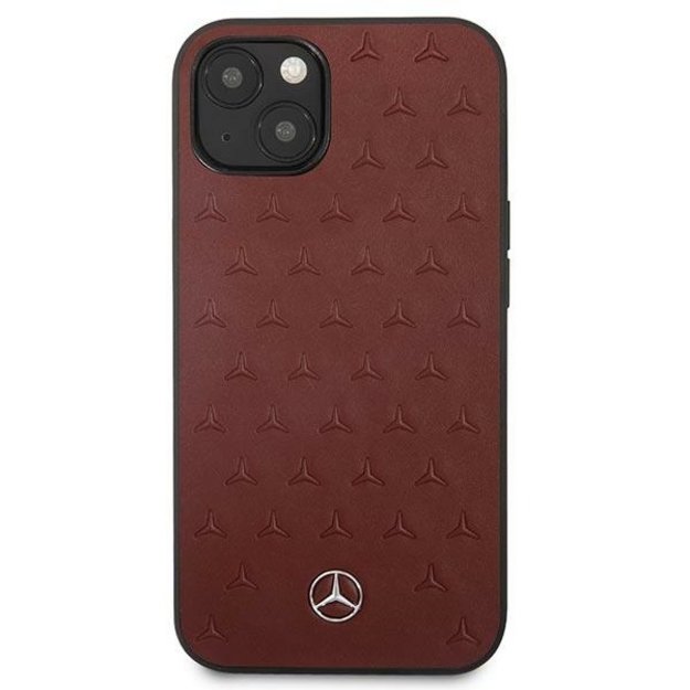Mercedes MEHCP13MPSQRE iPhone 13 6,1  czerwony/red hardcase Leather Stars Pattern 2