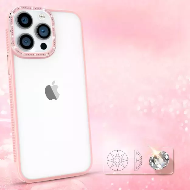 Kingxbar Sparkle Series case iPhone 13 Pro with crystals back cover pink 8