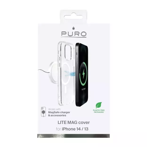 Puro Lite Mag MagSafe Silicone Case for iPhone 14 / 13 - Transparent 1