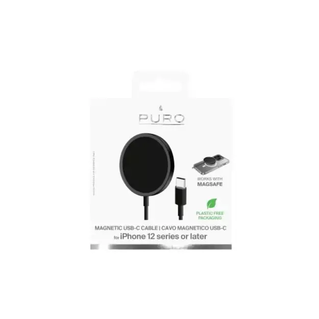Puro Magnetico Inductive Charger with MagSafe 1m - Black 1