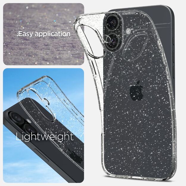 Spigen Liquid Crystal iPhone 16 Case - Clear Glitter 6
