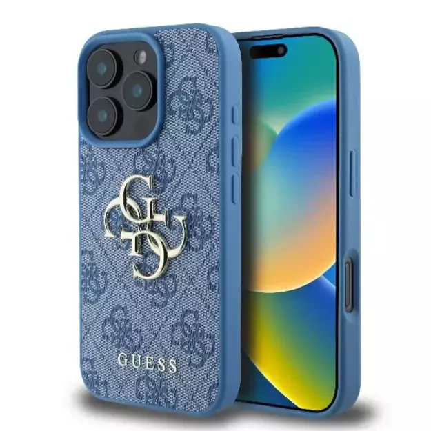 Guess 4G Big Logo iPhone 16 Pro Case - Blue
