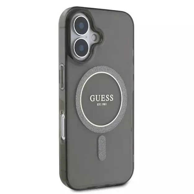 Guess IML Glitter Circle MagSafe case for iPhone 16 - black 10
