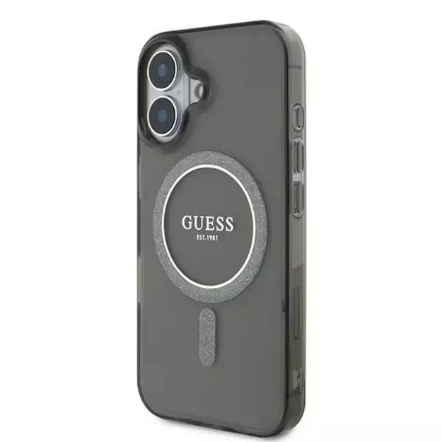Guess IML Glitter Circle MagSafe case for iPhone 16 - black 8