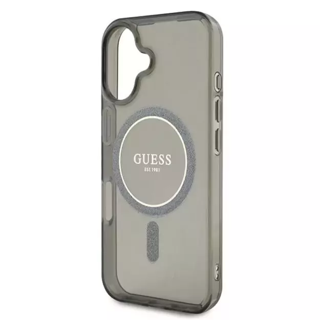 Guess IML Glitter Circle MagSafe case for iPhone 16 - black 12