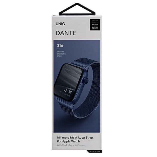 Uniq Dante Stainless Steel Strap for Apple Watch 1/2/3/4/5/6/7/8/SE/SE2 42/44/45mm - Blue 3