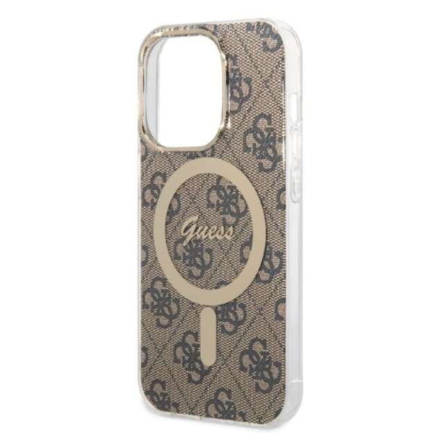 Set Guess GUBPP14XH4EACSW Case+ Charger iPhone 14 Pro Max 6.7  brown/brown hard case 4G Print MagSafe 5