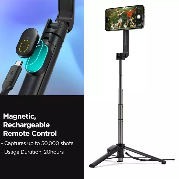 Selfie stick Spigen S571W MagSafe Bluetooth with tripod - black 20