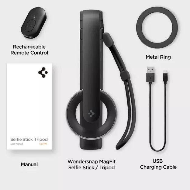 Selfie stick Spigen S571W MagSafe Bluetooth with tripod - black 22