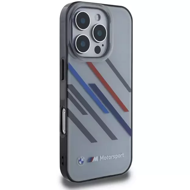 BMW Motosport IML Random Stripes iPhone 16 Pro Case - Gray 10