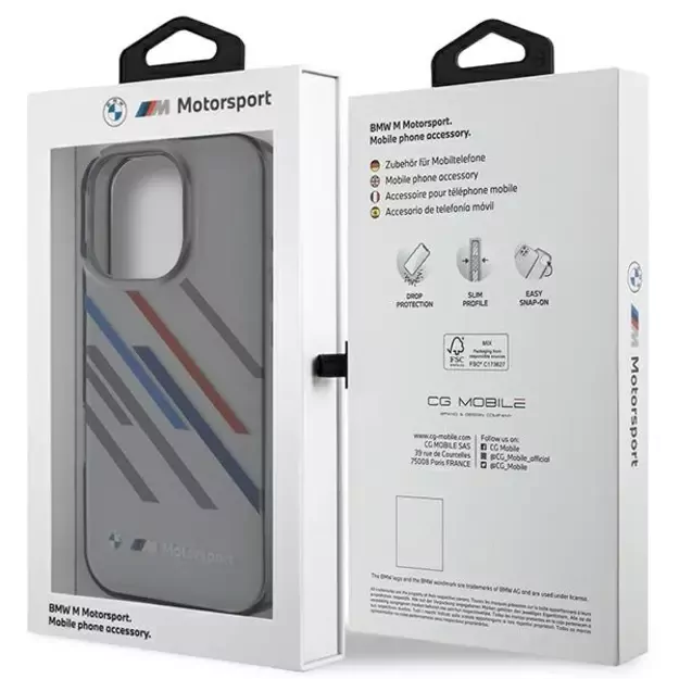 BMW Motosport IML Random Stripes iPhone 16 Pro Case - Gray 14