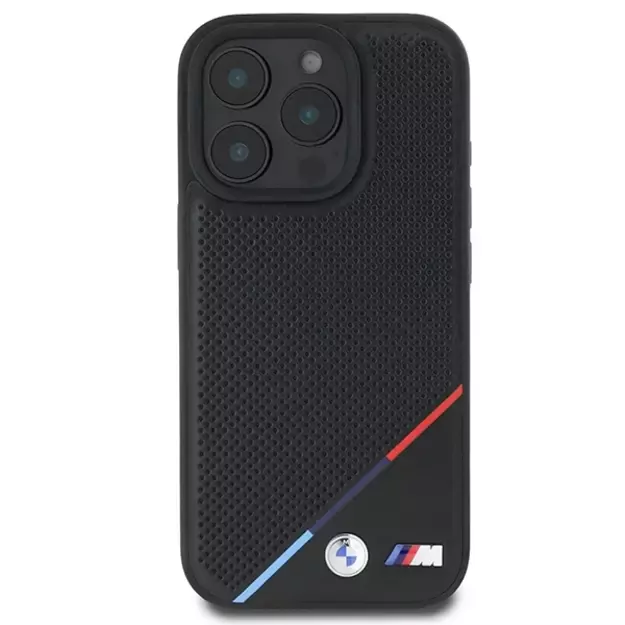 BMW M Perforated Tricolor Line MagSafe Case for iPhone 16 Pro - Black 2