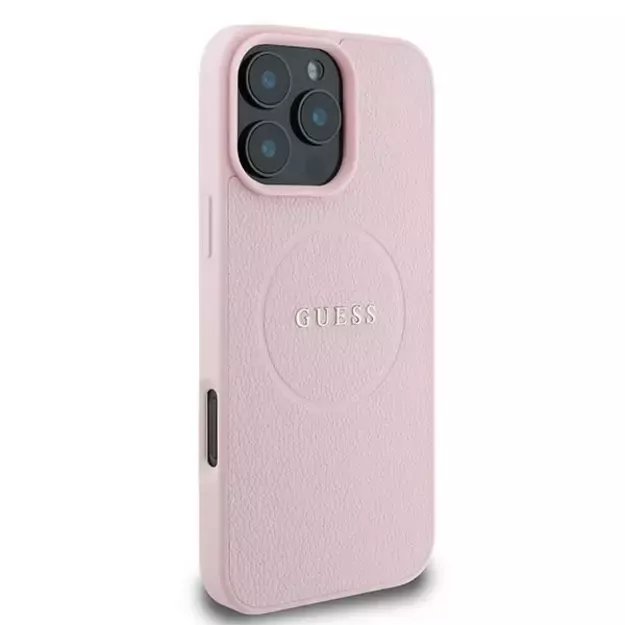 Guess Grained Ring MagSafe iPhone 16 Pro Case - Pink 10
