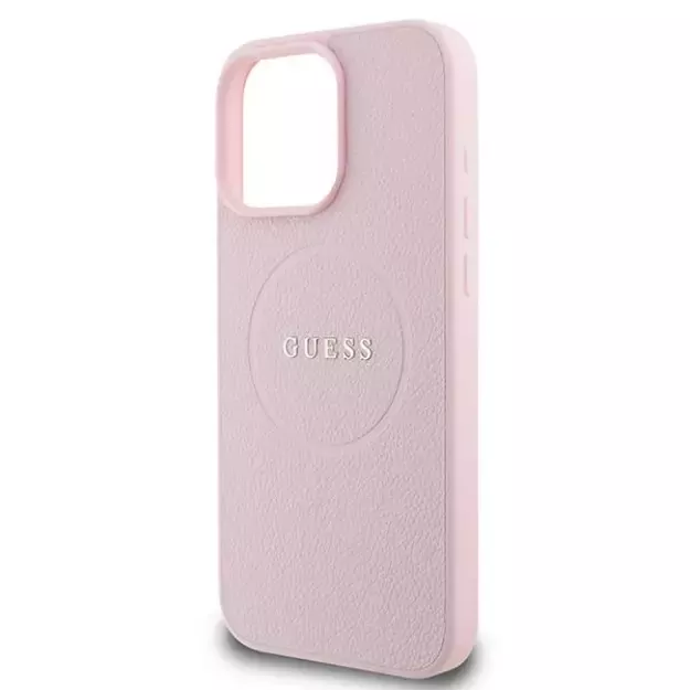 Guess Grained Ring MagSafe iPhone 16 Pro Case - Pink 12