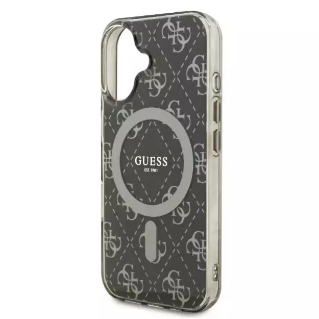 Guess IML 4G Background MagSafe iPhone 16 Case - Brown 5