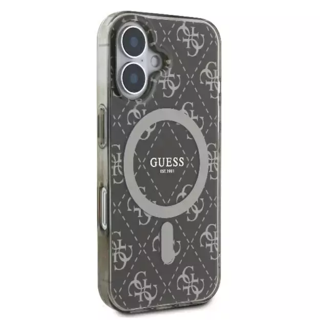 Guess IML 4G Background MagSafe iPhone 16 Case - Brown 3