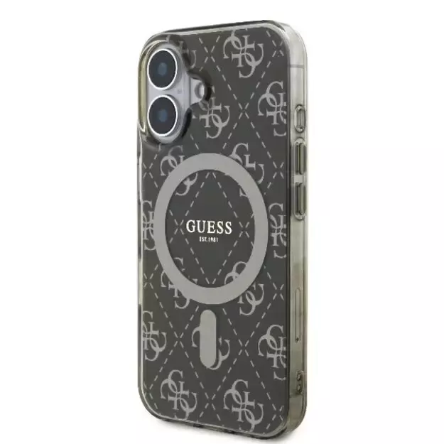 Guess IML 4G Background MagSafe iPhone 16 Case - Brown 1