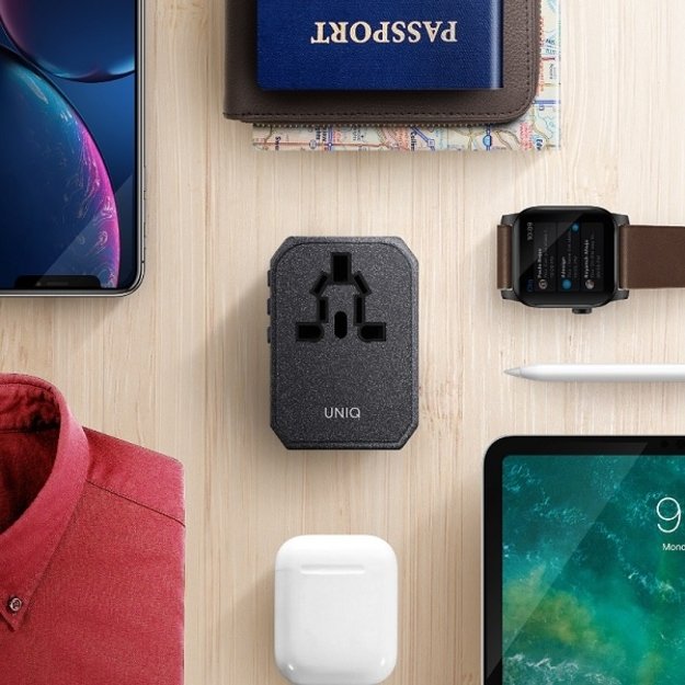 Uniq Voyage LITHOS Collective 33W 2xUSB PD 18W QC 3.0 travel adapter - gray 5