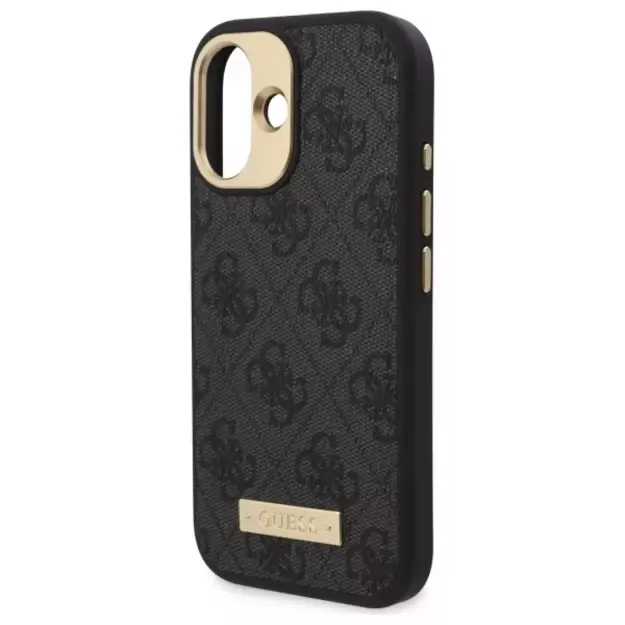 Guess 4G Logo Plate MagSafe iPhone 16 Case - Black 12