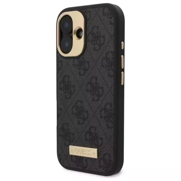 Guess 4G Logo Plate MagSafe iPhone 16 Case - Black 8