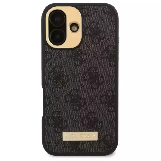 Guess 4G Logo Plate MagSafe iPhone 16 Case - Black 9