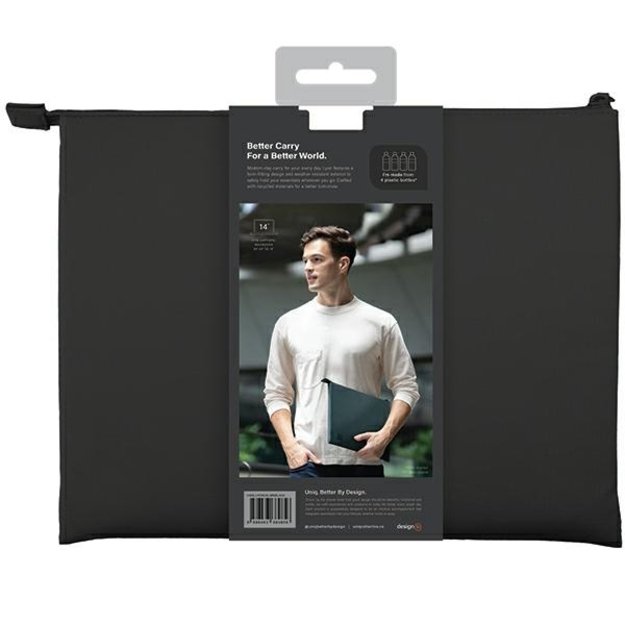 Uniq Lyon Waterproof RPET case for a 16&quot  laptop - black 3