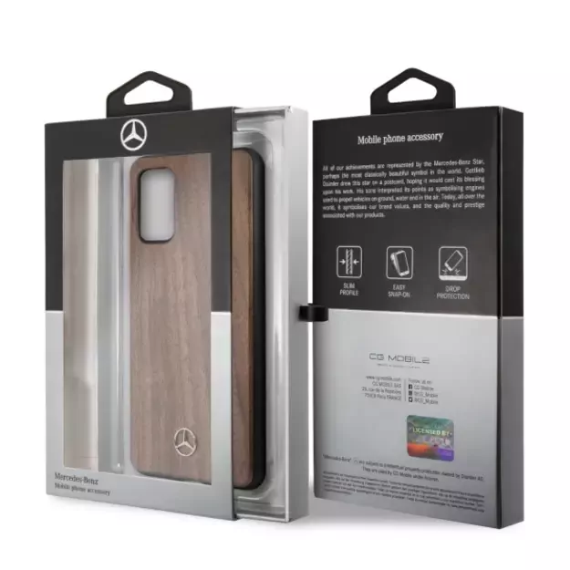 Mercedes MEHCS67VWOLB S20+ G985 hard case brązowy/brown Wood Line Walnut 12