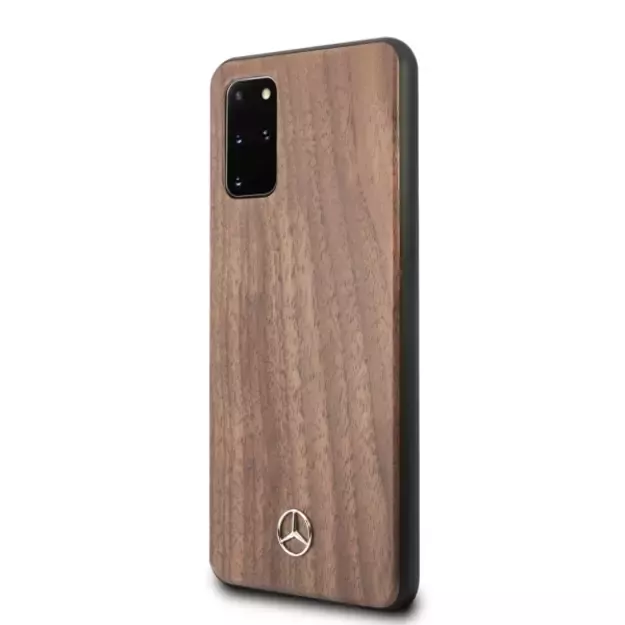 Mercedes MEHCS67VWOLB S20+ G985 hard case brązowy/brown Wood Line Walnut 7