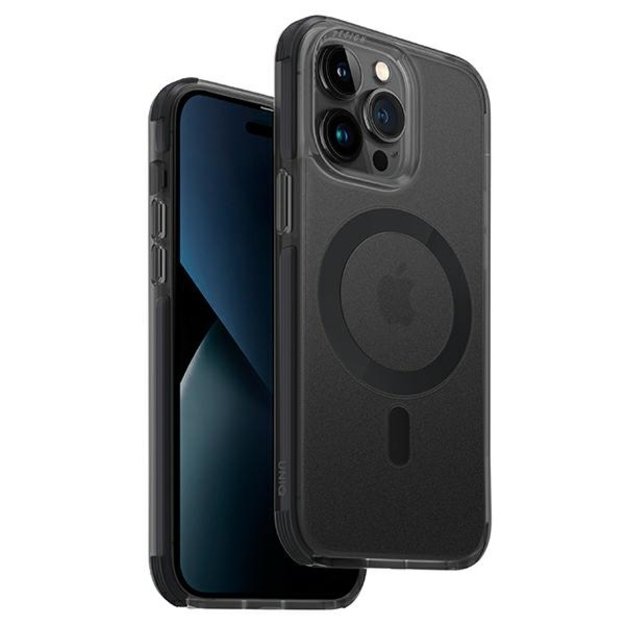 Uniq Combat iPhone 14 Pro 6.1&quot  case Magclick Charging black/concrete charcoal