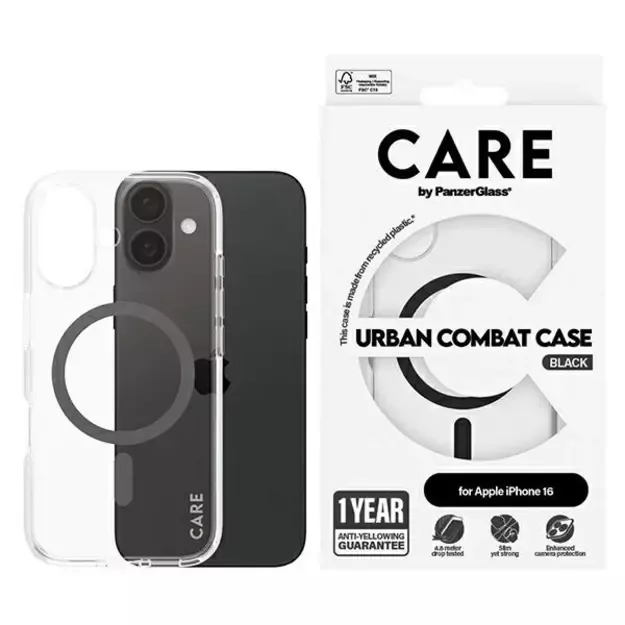 CARE by PanzerGlass Flagship Case iPhone 16 6.1&quot  black/black MagSafe 1345