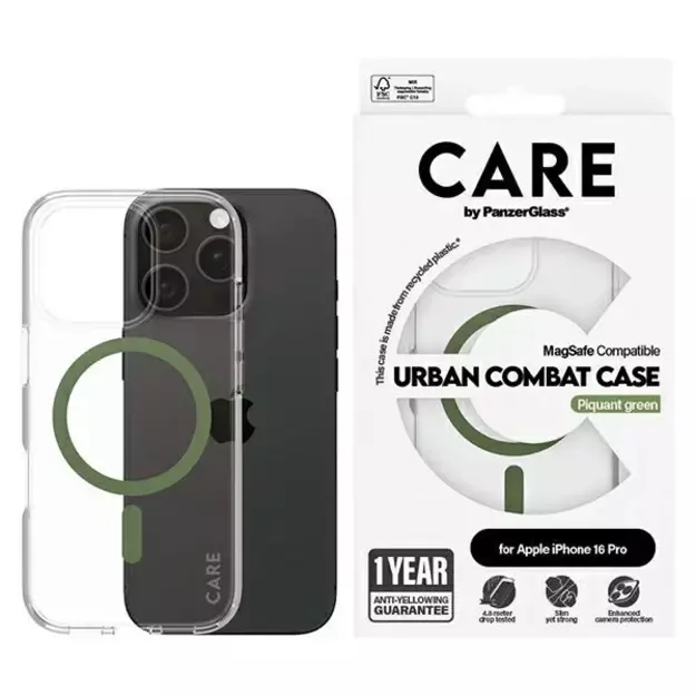 CARE by PanzerGlass Flagship Case iPhone 16 Pro 6.3&quot  green/green MagSafe 1370