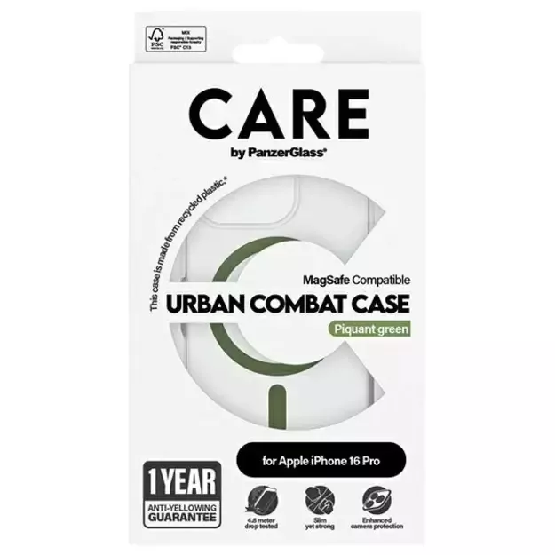 CARE by PanzerGlass Flagship Case iPhone 16 Pro 6.3&quot  green/green MagSafe 1370 6