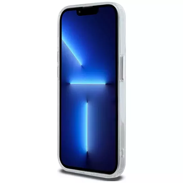 Karl Lagerfeld IML Metal Karl &amp  Choupette Head MagSafe iPhone 14 Pro Case - White 4