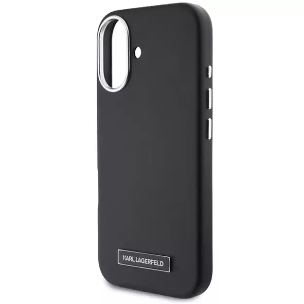 Karl Lagerfeld FW Metal Plate MagSafe iPhone 16 Plus Case - Black 5