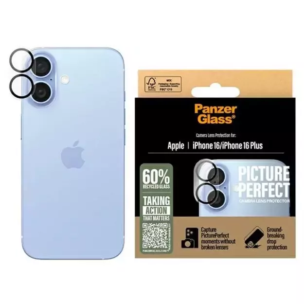 PanzerGlass PicturePerfect Lens Protector iPhone 16 6.1&quot  / 16 Plus 6.7&quot  1279