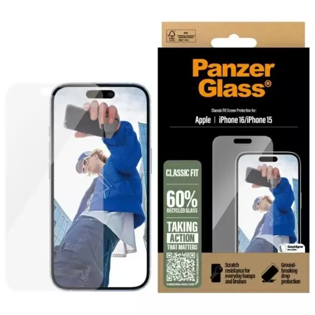 PanzerGlass Screen Protector iPhone 16 6.1&quot  Classic Fit 2873