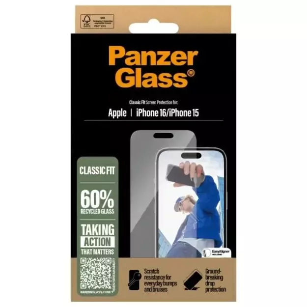 PanzerGlass Screen Protector iPhone 16 6.1&quot  Classic Fit 2873 3