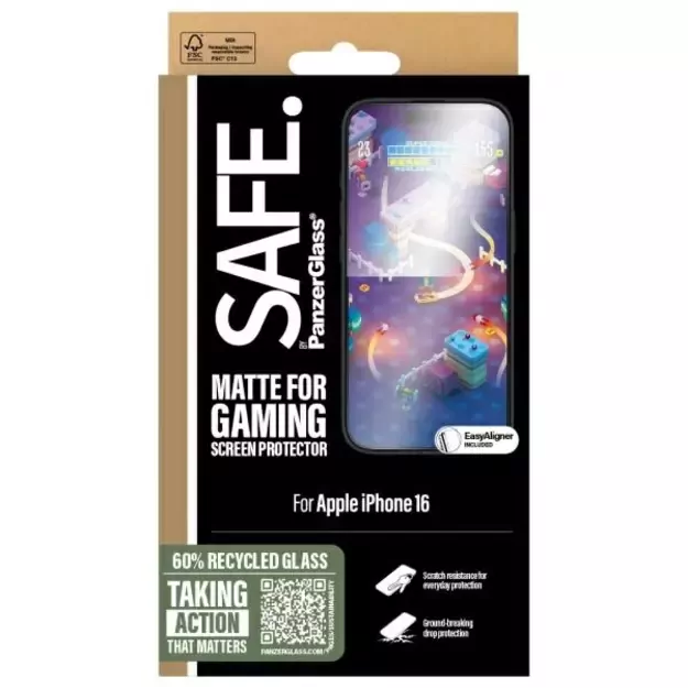 SAFE by PanzerGlass iPhone 16 6.1&quot  Gaming Screen Protector Ultra-Wide Fit SAFE95886 6