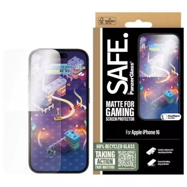 SAFE by PanzerGlass iPhone 16 6.1&quot  Gaming Screen Protector Ultra-Wide Fit SAFE95886