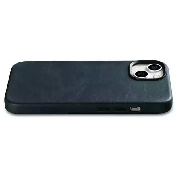iCarer Oil Wax Premium Leather Case iPhone 14 Magnetic Leather Case with MagSafe Dark Blue (WMI14220701-BU) 17