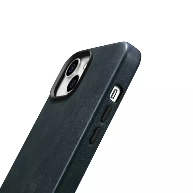 iCarer Oil Wax Premium Leather Case iPhone 14 Magnetic Leather Case with MagSafe Dark Blue (WMI14220701-BU) 13