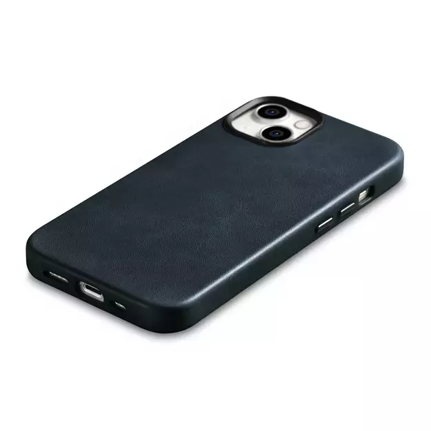 iCarer Oil Wax Premium Leather Case iPhone 14 Magnetic Leather Case with MagSafe Dark Blue (WMI14220701-BU) 16